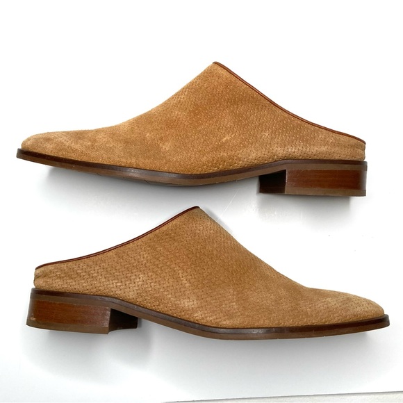 Aquatalia Suede Mule Camel Brown Size 8.5